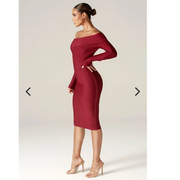ALIEVA Shiva bandage dress maroon - Picture 3 of 15